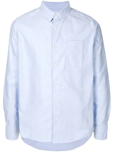 Visvim Elbow Patch Long-sleeve Shirt In Blue