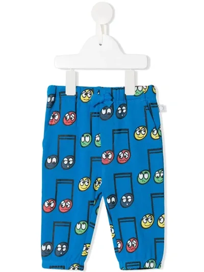 Stella Mccartney Babies' Music Note-print Trousers In Blue