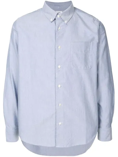 Visvim Elbow-patch Dress Shirt In Blue