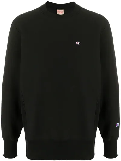 Champion Embroidered Logo Sweatshirt In Black