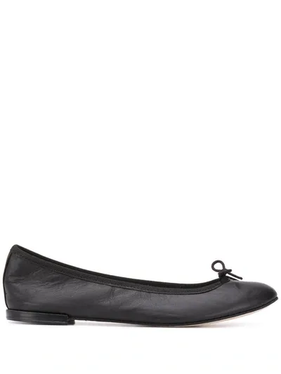 Repetto Bow Detail Ballerina Shoes In Black