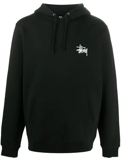 Stussy Logo-printed Hoodie In Schwarz