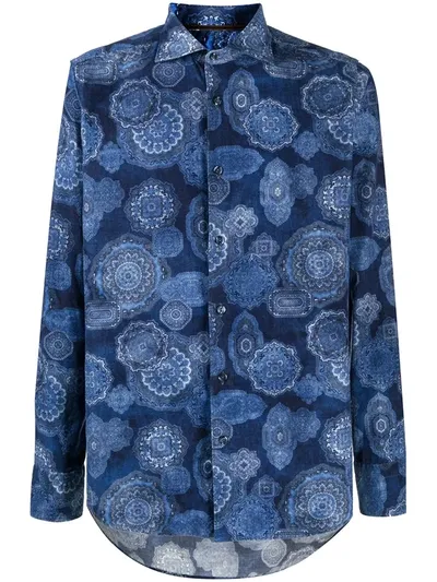 Tintoria Mattei Tile Print Shirt In Blue