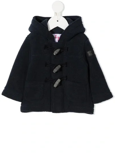 Il Gufo Babies' Hooded Duffle Coat In Blue