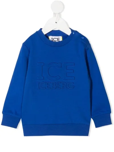 Iceberg Babies' Embossed Logo Sweatshirt In Blue