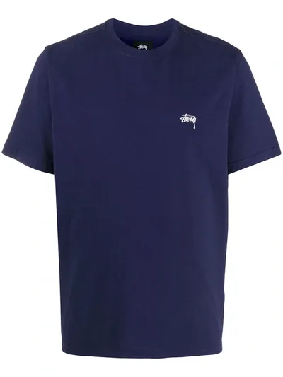 Stussy Stock Logo Cotton T-shirt In Blue