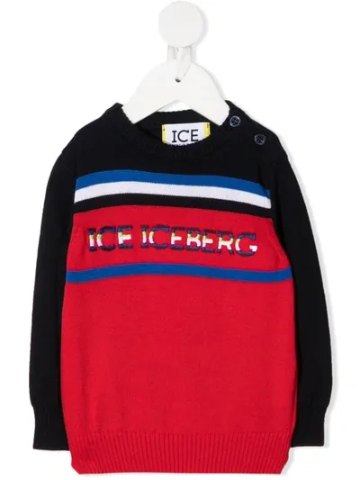 Iceberg Babies' Embroidered Logo Knit Jumper In 红色