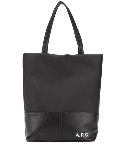 Apc Logo Print Tote Bag In Black