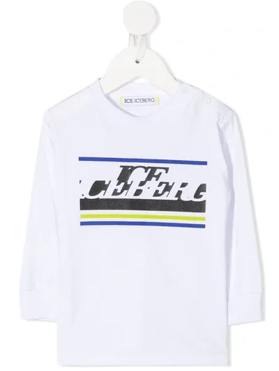 Iceberg Babies' Logo-print Crew Neck T-shirt In White