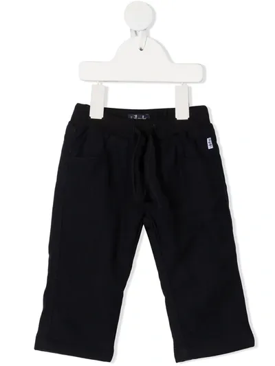 Il Gufo Babies' Drawstring Cotton Trousers In 蓝色