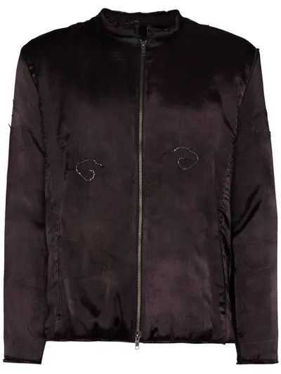 By Walid Dragon-embroidered Zip-up Bomber Jacket In Lila