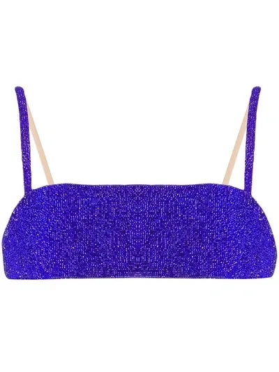 Nué Charlotte Rhinestone-embellished Top In Cobalt Blue