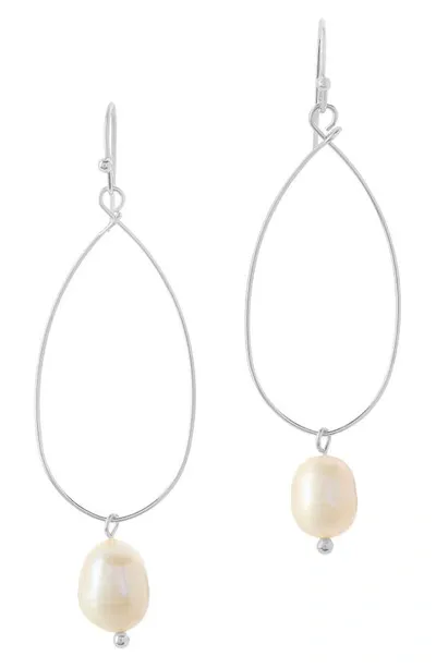 Sterling Forever Women's Teardrop Pearl Dangle Earrings In 14k Gold Plated