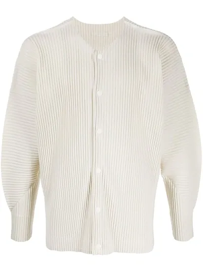 Issey Miyake Micro-pleated Shirt In Neutrals