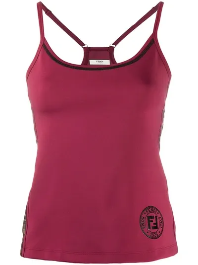 Fendi Stretch Tank Top In Red