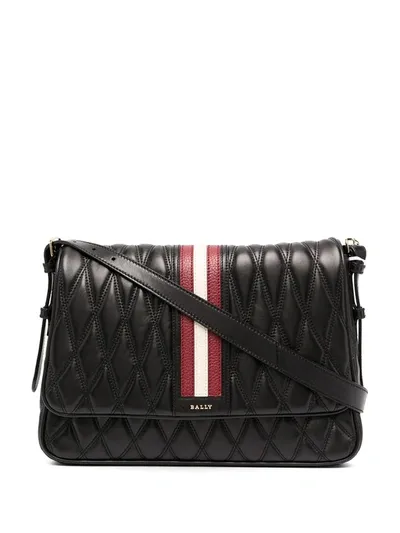 Bally Quilted Leather Shoulder Bag In Black