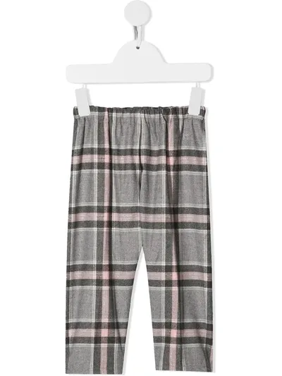 Il Gufo Babies' Check Stretch-fit Trousers In Grey