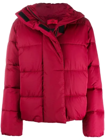 Hugo Boss Padded Zip-up Jacket In Red