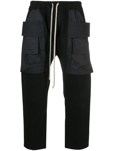 Rick Owens Drkshdw Cropped Utility Trousers In Black