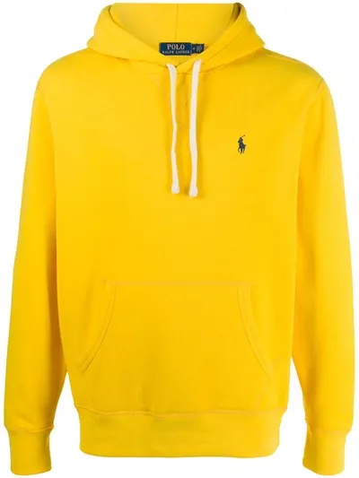 Polo Ralph Lauren Embroidered Logo Relaxed-fit Hoodie In Yellow