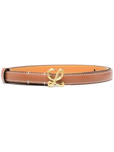 Loewe Monogram Buckle Belt In Brown