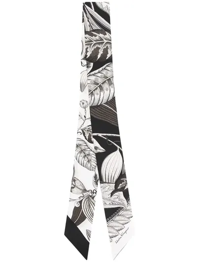 Ferragamo Floral Print Scarf In Black