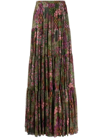 Giambattista Valli Floral-print Maxi Skirt In Black