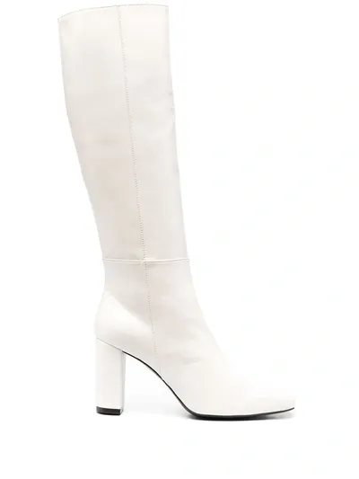 Via Roma 15 Knee-length High Heel Boots In White