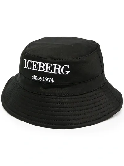 Iceberg Logo-embroidered Buckle Hat In Black