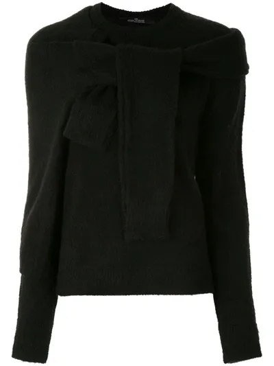 Rokh Tie-neck Layered Jumper In Black