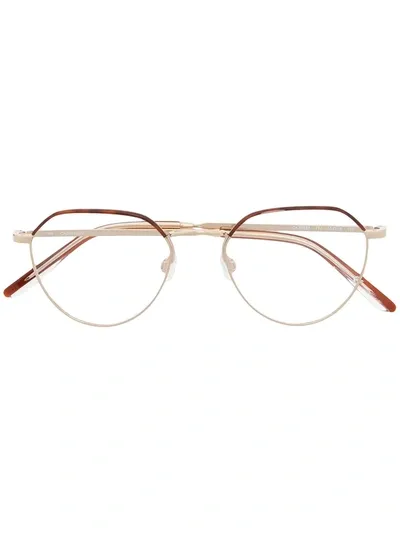 Calvin Klein Unisex Optical Glasses In Gold