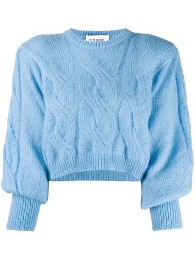 Greta Boldini Chiara Juliet-sleeve Sweater In Blue