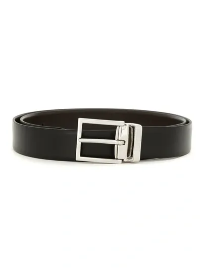 Hugo Boss Polished Buckle Belt In Black