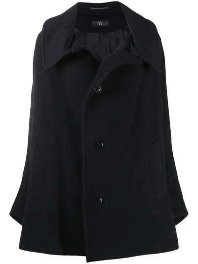 Y's Oversized A-line Coat In Blue