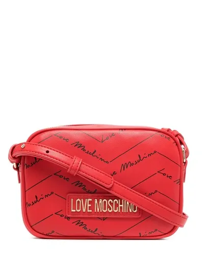 Love Moschino Logo-print Crossbody Bag In Red