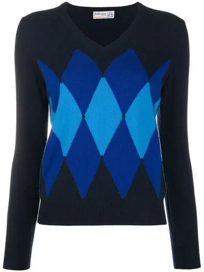 Ballantyne Argyle-detail Jumper In Blue