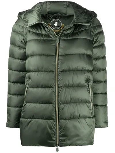 Save The Duck D4696w Irisy Hooded Puffer Jacket In Green