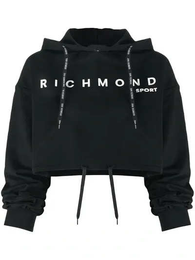 John Richmond Manka Crop Hoodie In Black