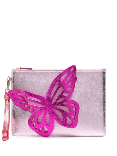 Sophia Webster Flossy Zipped Clutch Bag In Pink