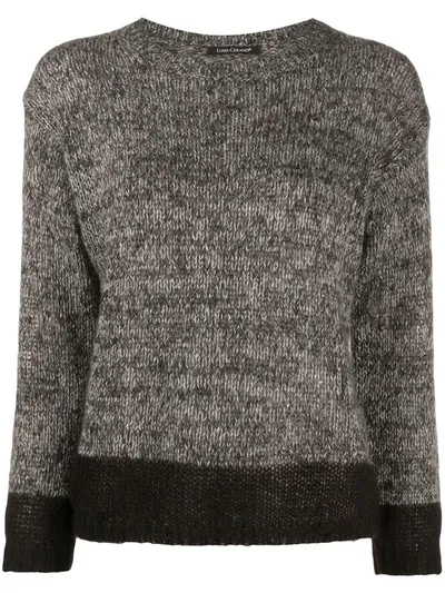 Luisa Cerano Two-tone Round Neck Sweater In Brown