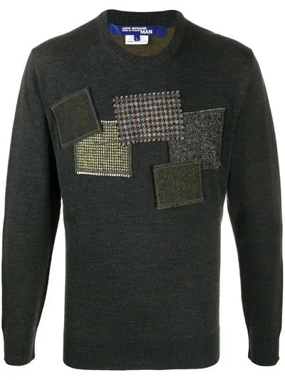 Junya Watanabe Long Sleeve Patchwork Jumper In Green