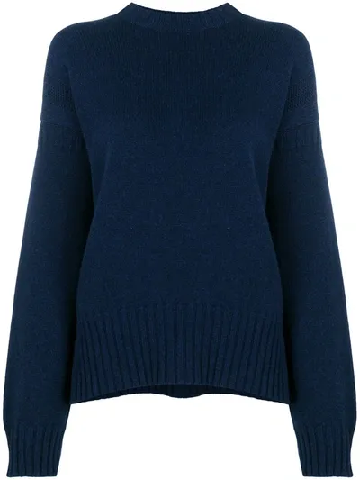 Pringle Of Scotland Guernsey Stitch Cashmere Jumper In Blue