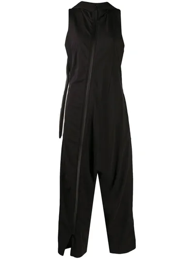 Rundholz Hooded Sleeveless Jumpsuit In Black