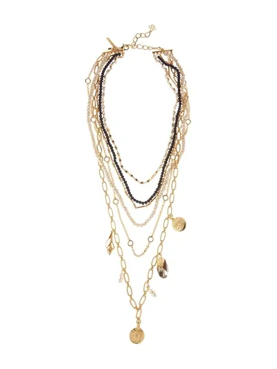 Oscar De La Renta Multi Chain Necklace In Gold