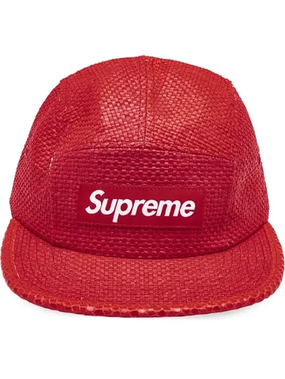 Supreme Box-logo Camp Cap In Red