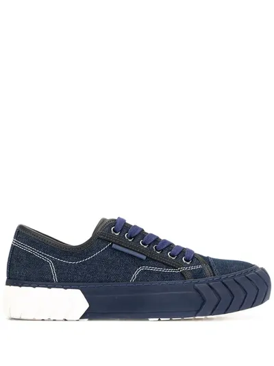 Both Tyres Low-top Canvas Sneakers In Blue