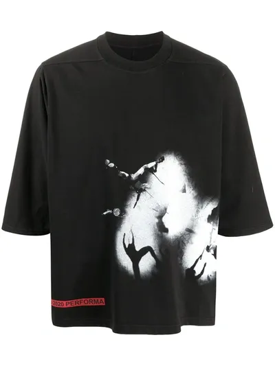 Rick Owens Drkshdw Graphic Print T-shirt In Black