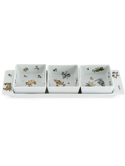 Fornasetti Astronomici Appetizer Set In White