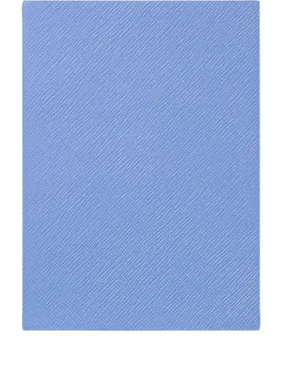 Smythson Leather Soho Notebook In Blue