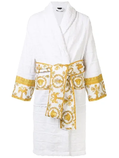 Versace Home I Love Baroque Short Robe In White